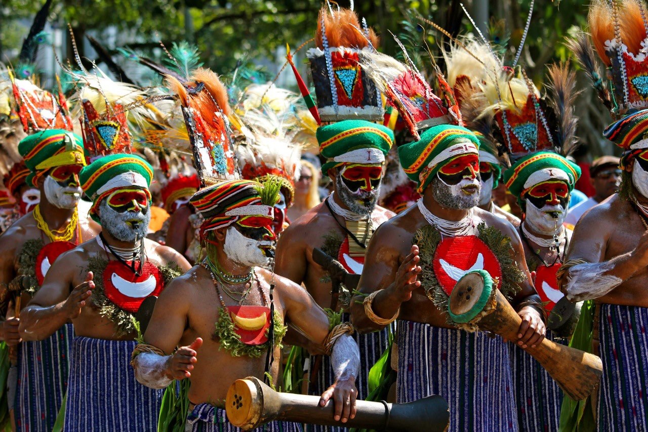 Fot. 5. Men representing the Western Highlands Province during Goroka Show, Papua New Guinea (fot. G. Amu)