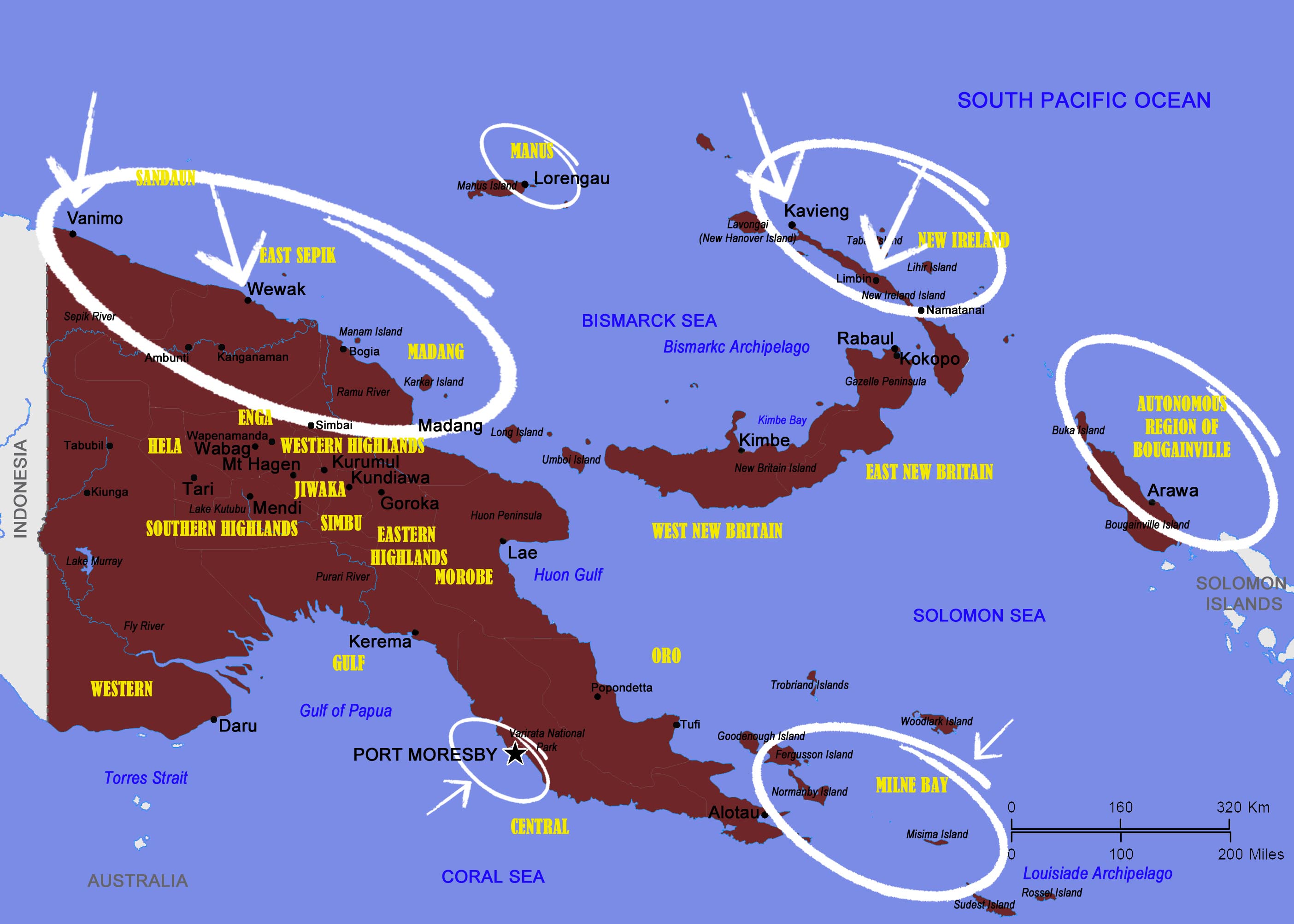 Top surfing and kite surfing spots in Papua New Guinea