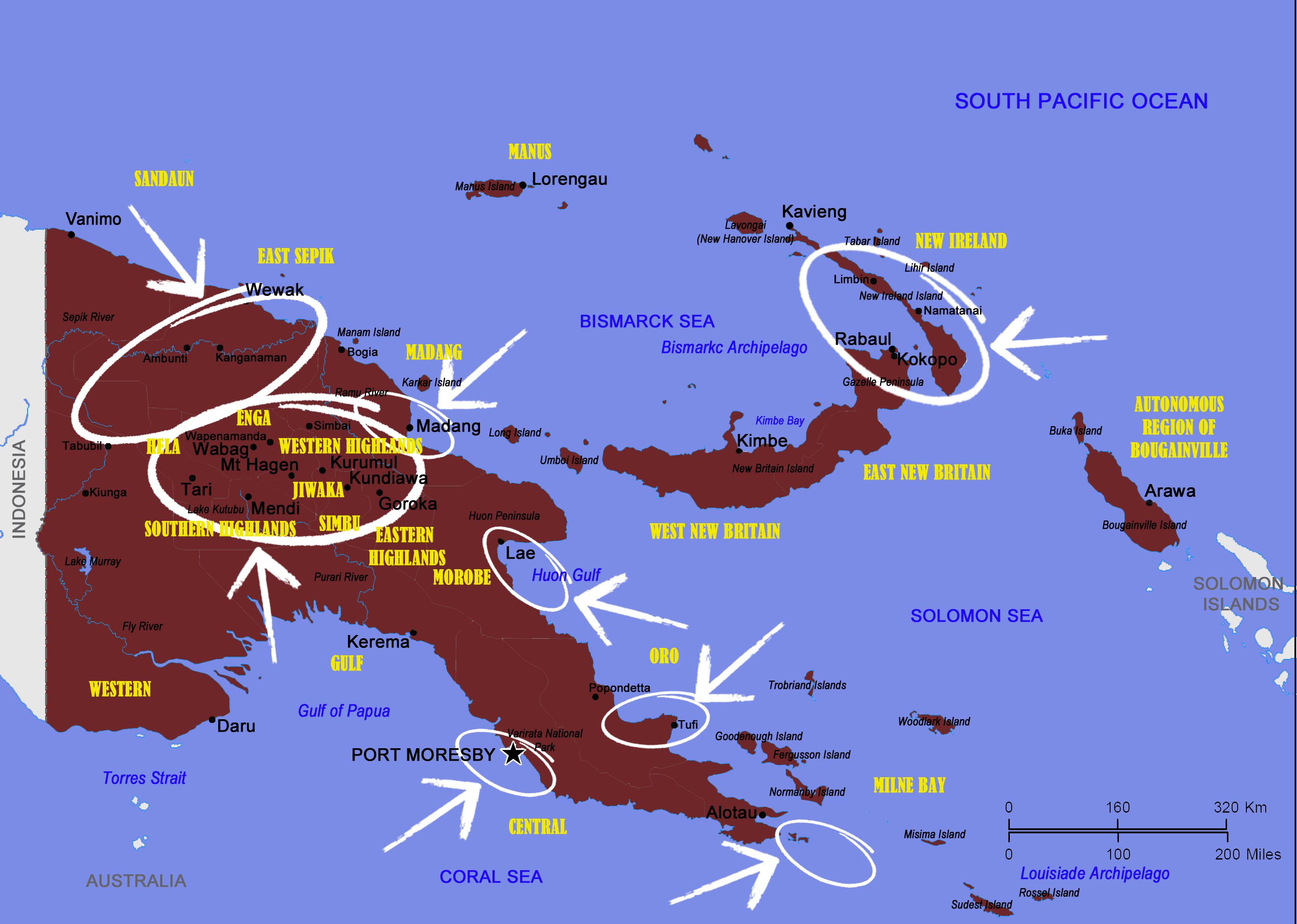 Top places in Papua New Guinea for other wildlife watching